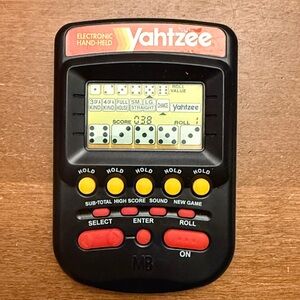 Yahtzee Electronic Handheld Game Vintage 1995 Milton Bradley *Tested & Works*